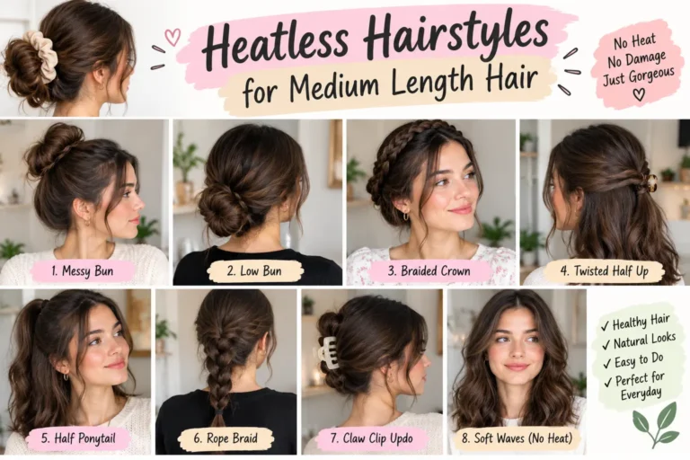 Heatless Hairstyles for Medium Length Hair