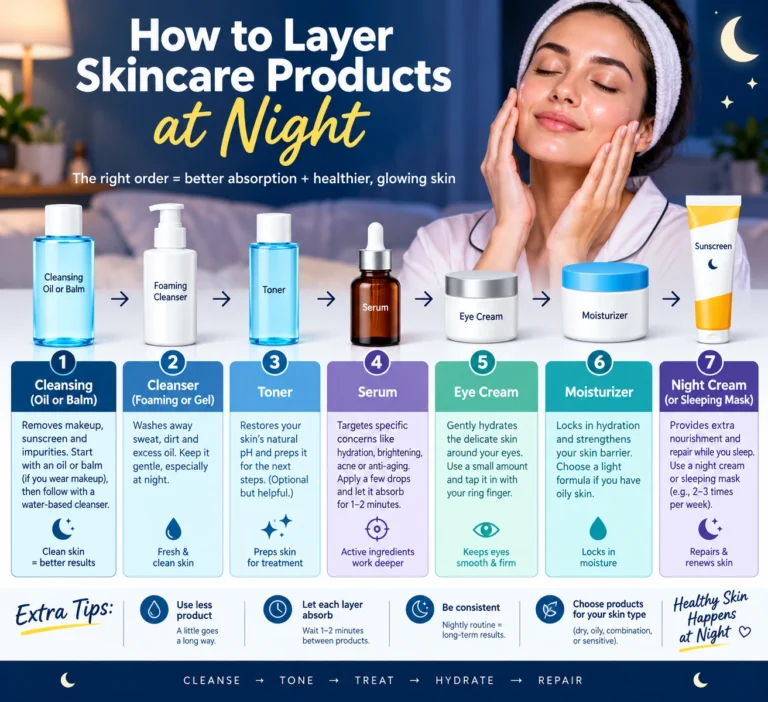 How to Layer Skincare Products at Night
